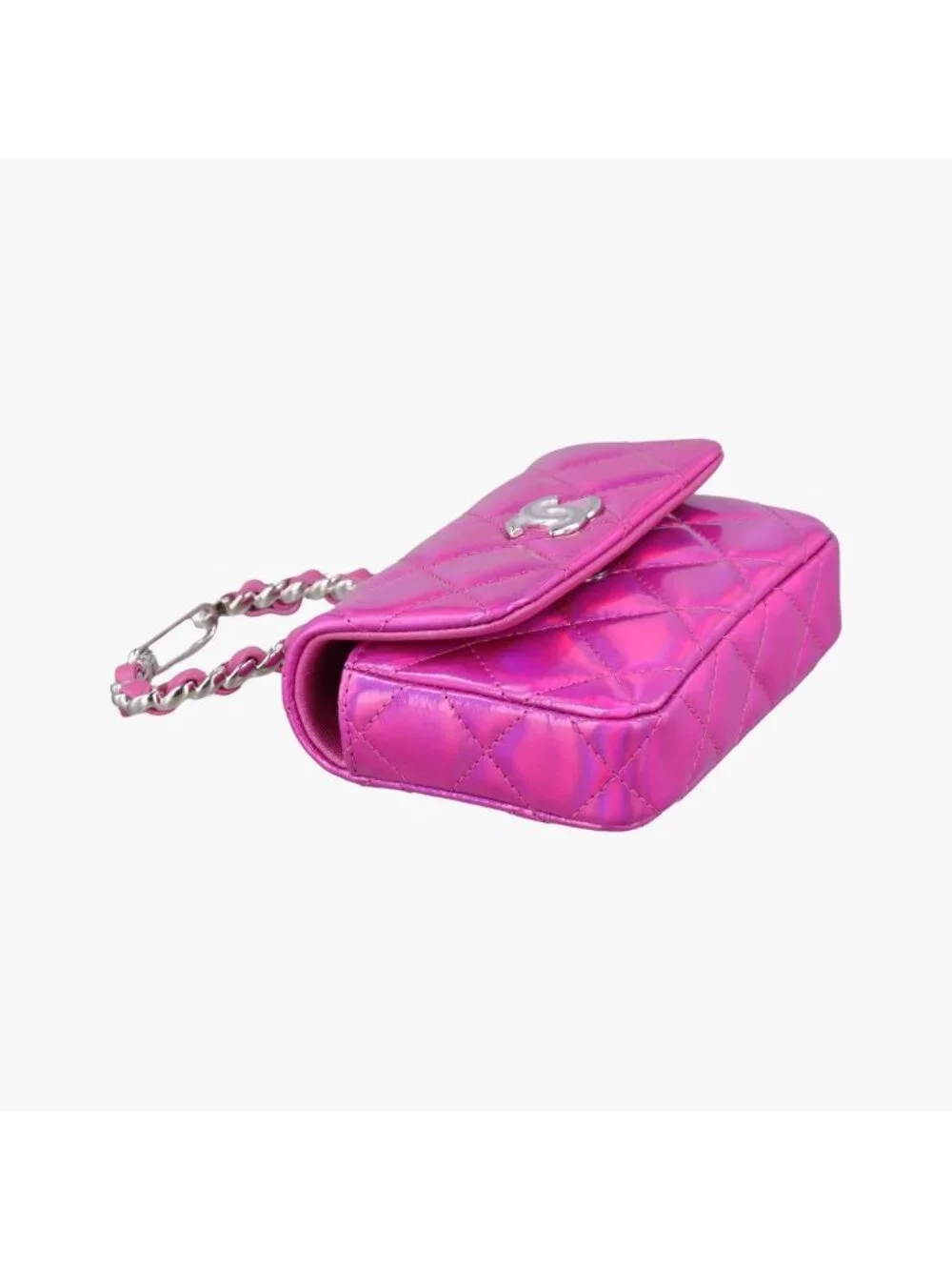 Chanel Quilted CC Logo Years Rose Red Patent
